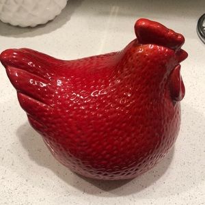 Red rooster porcelain decoration